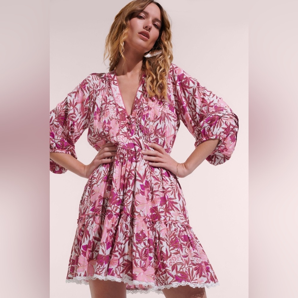 POUPETTE ST BARTH Bera Mini Dress in Pink Orchid Medium